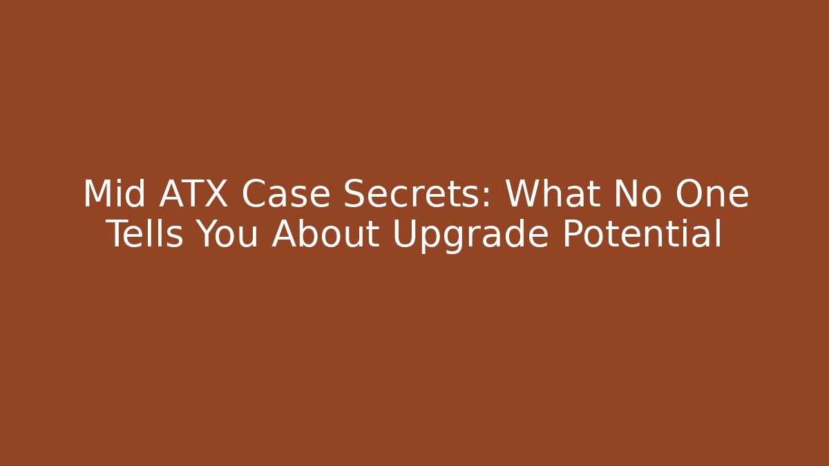 Mid ATX Case Secrets: What No One Tells You About Upgrade Potential