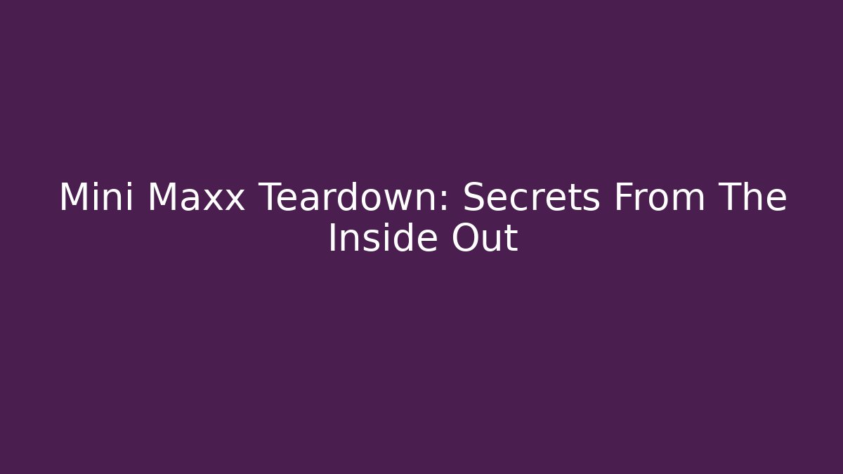 Mini Maxx Teardown: Secrets From The Inside Out