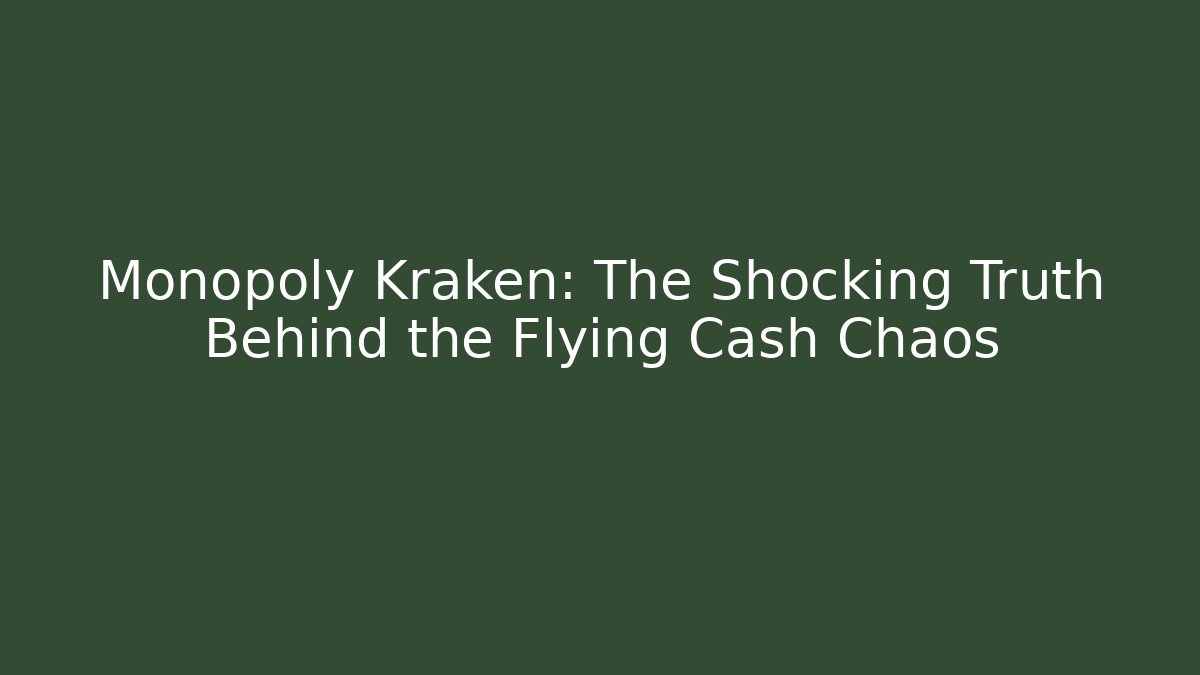 Monopoly Kraken: The Shocking Truth Behind the Flying Cash Chaos