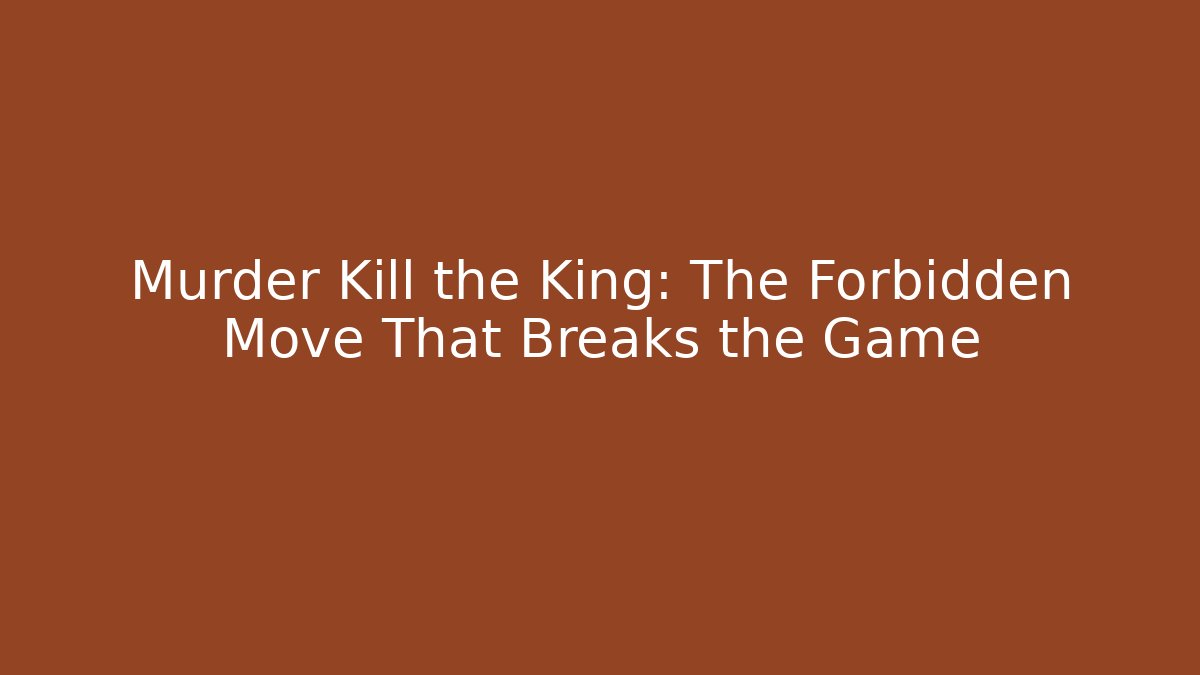 Murder Kill the King: The Forbidden Move That Breaks the Game