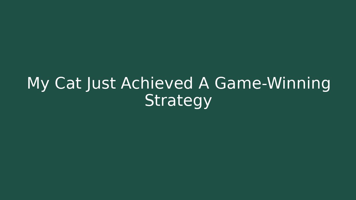 My Cat Just Achieved A Game-Winning Strategy