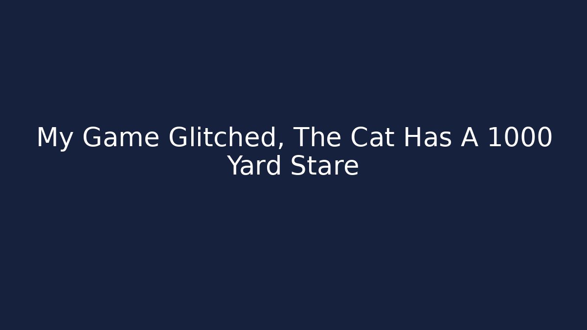My Game Glitched, The Cat Has A 1000 Yard Stare