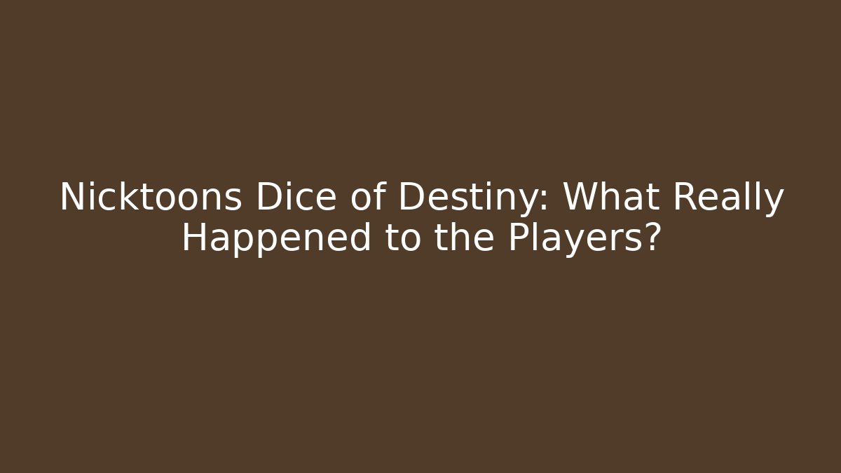 Nicktoons Dice of Destiny: What Really Happened to the Players?