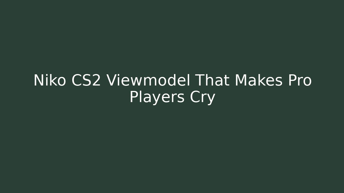 Niko CS2 Viewmodel That Makes Pro Players Cry