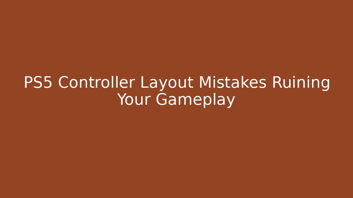 PS5 Controller Layout Mistakes Ruining Your Gameplay