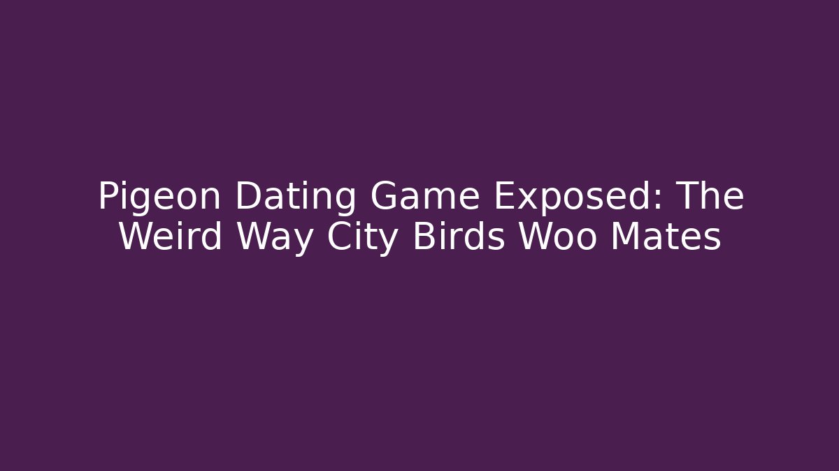 Pigeon Dating Game Exposed: The Weird Way City Birds Woo Mates