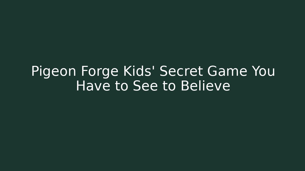 Pigeon Forge Kids' Secret Game You Have to See to Believe