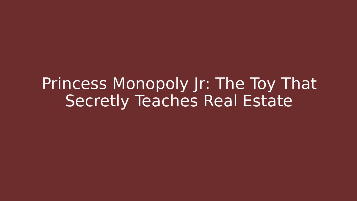 Princess Monopoly Jr: The Toy That Secretly Teaches Real Estate