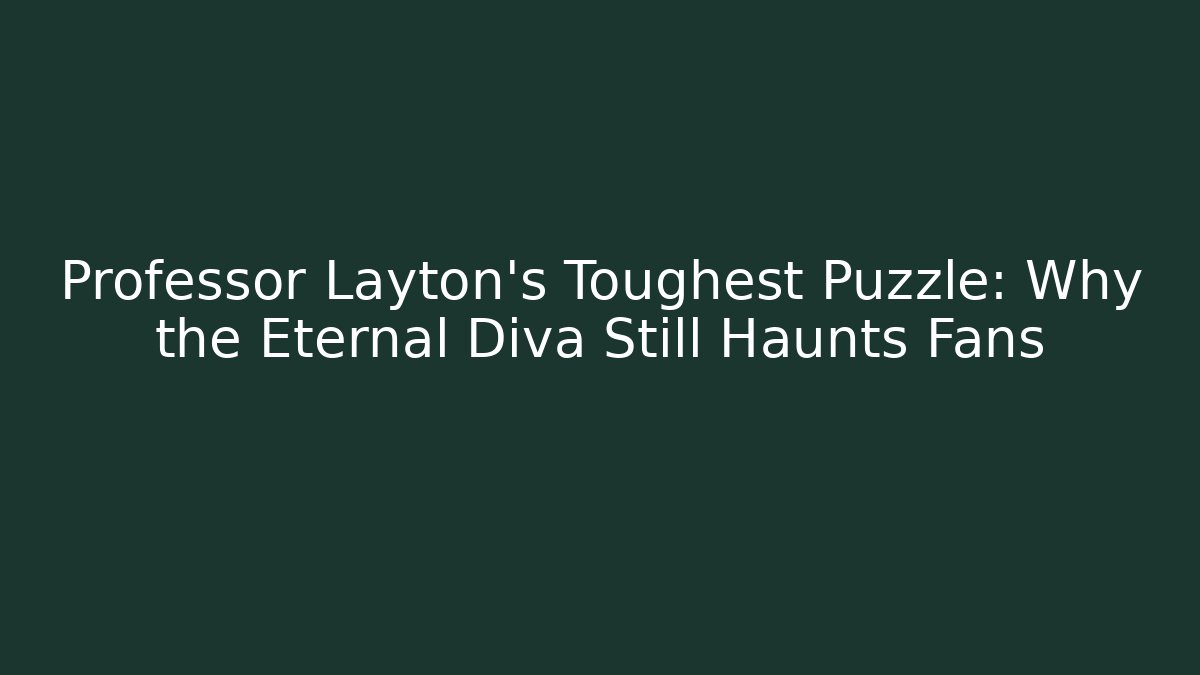 Professor Layton's Toughest Puzzle: Why the Eternal Diva Still Haunts Fans - Celivion