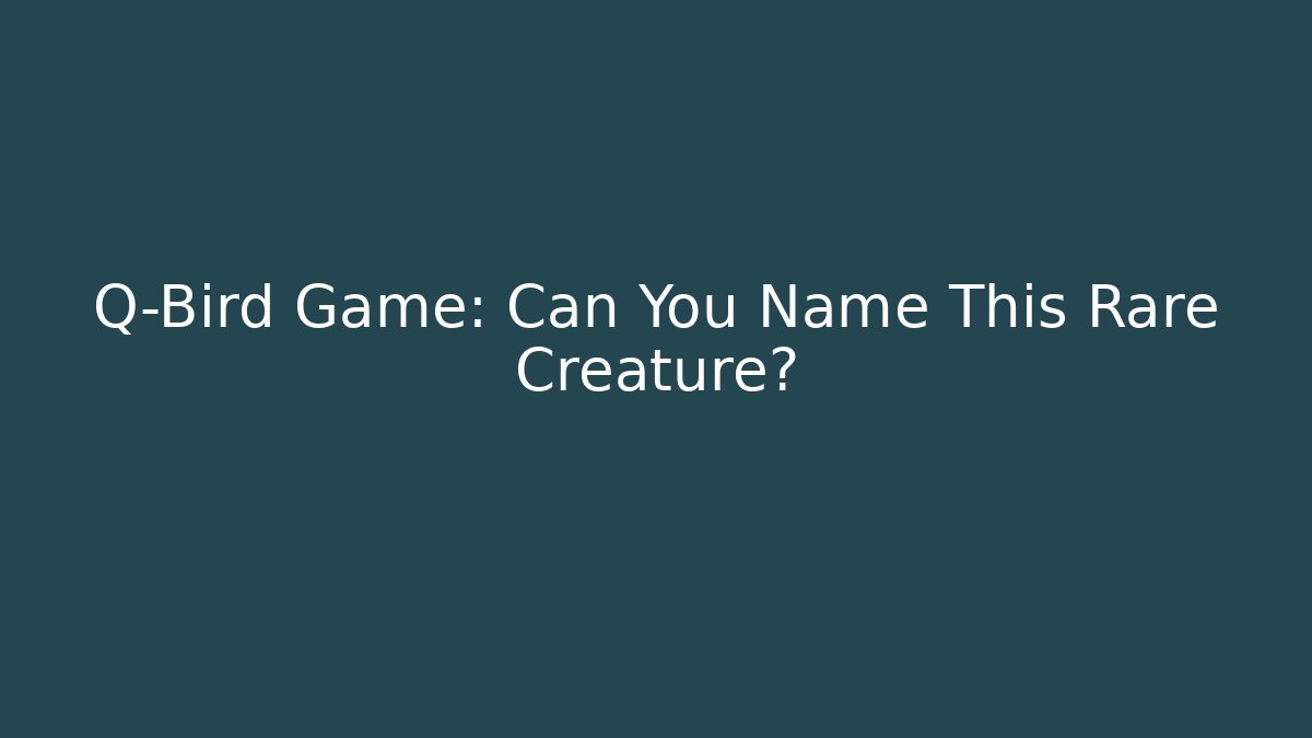 Q-Bird Game: Can You Name This Rare Creature?