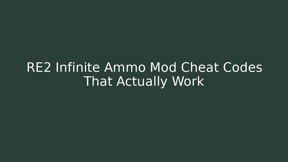 RE2 Infinite Ammo Mod Cheat Codes That Actually Work - Celivion