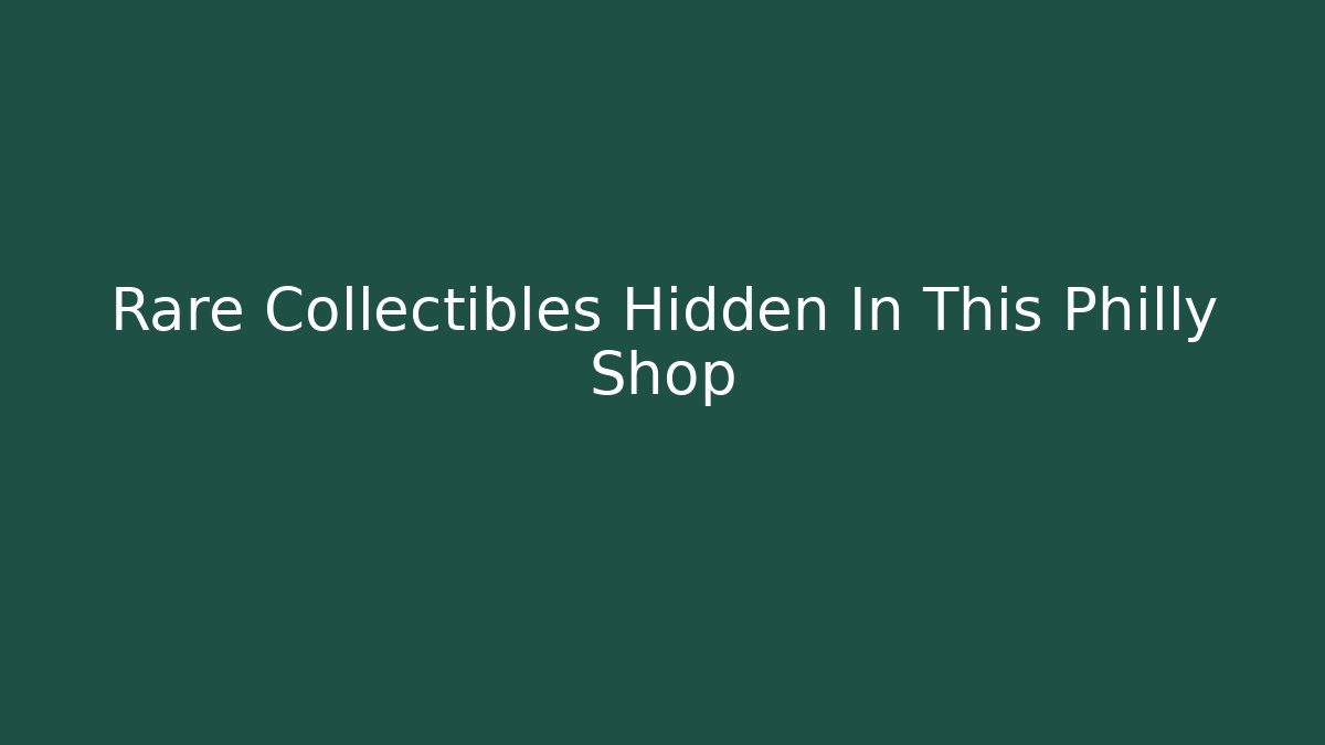 Rare Collectibles Hidden In This Philly Shop - Celivion