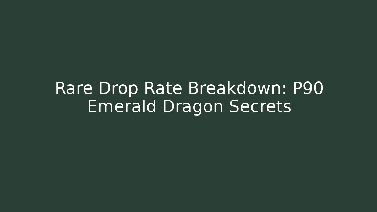 Rare Drop Rate Breakdown: P90 Emerald Dragon Secrets - Celivion
