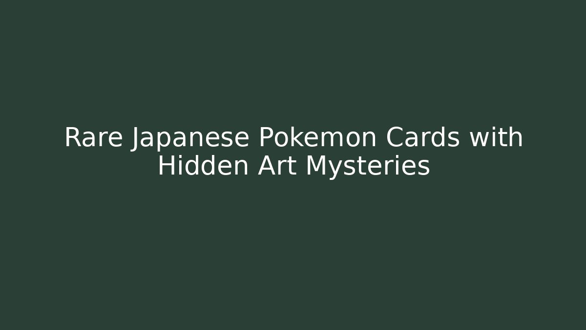 Rare Japanese Pokémon Cards with Hidden Art Mysteries