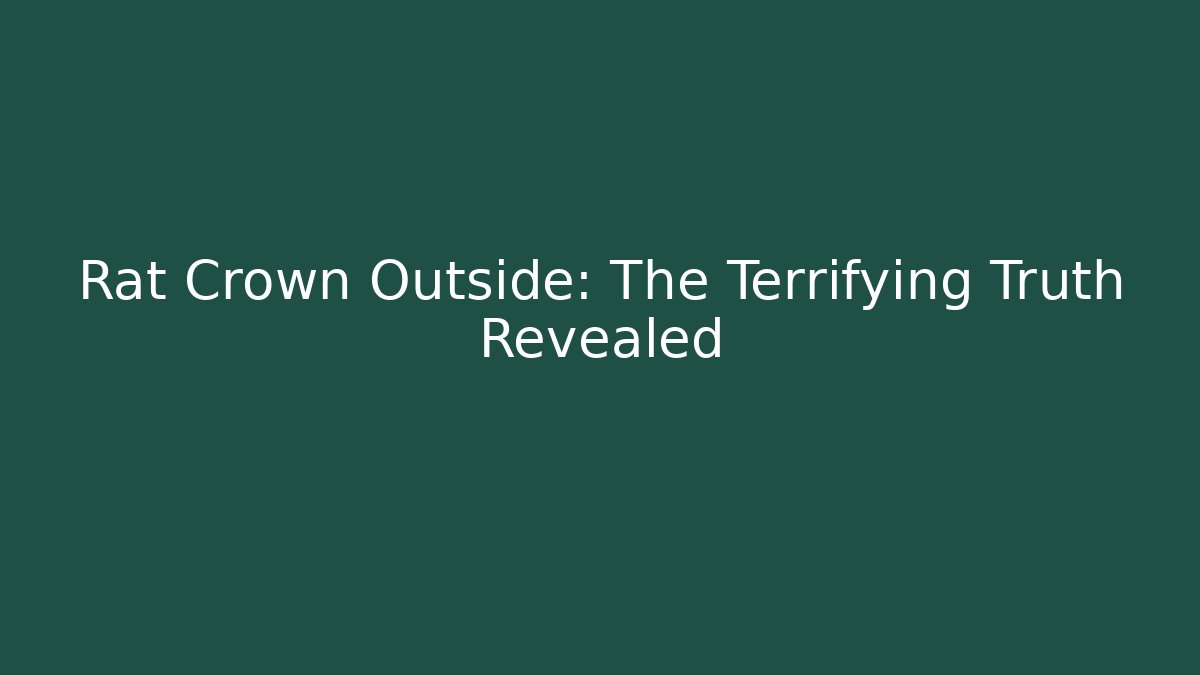 Rat Crown Outside: The Terrifying Truth Revealed