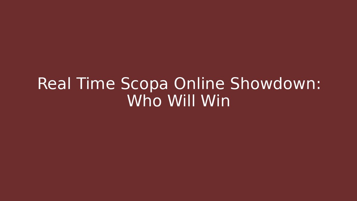Real Time Scopa Online Showdown: Who Will Win