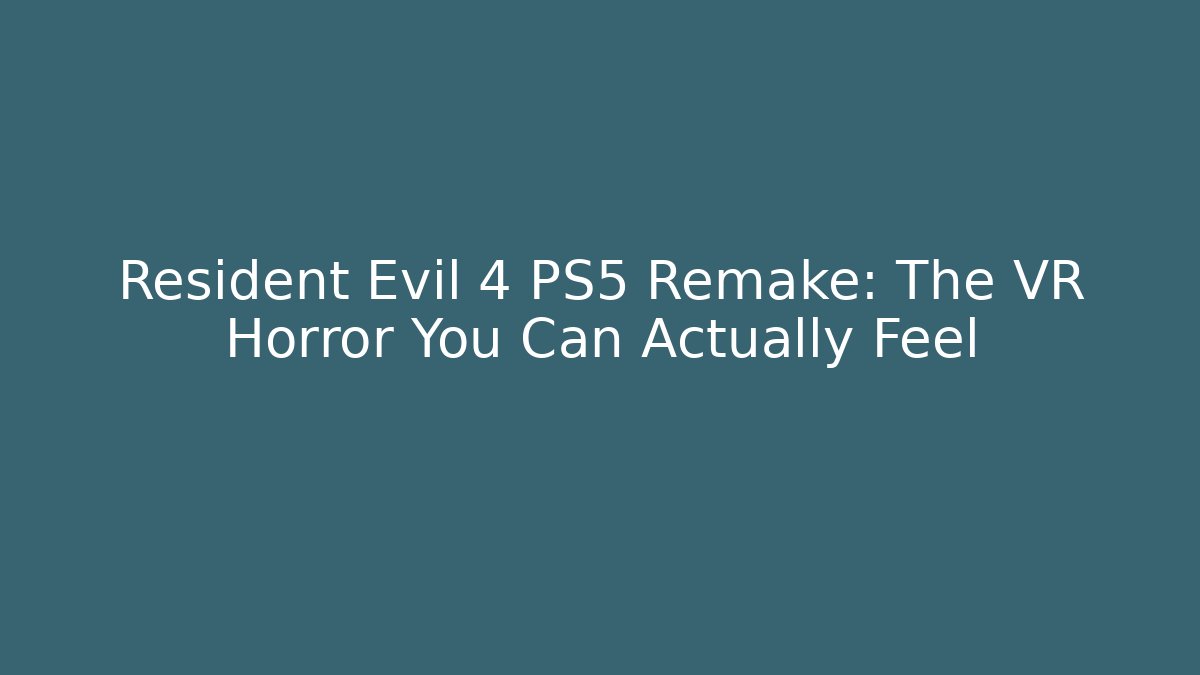 Resident Evil 4 PS5 Remake: The VR Horror You Can Actually Feel