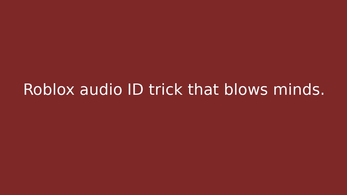 Roblox audio ID trick that blows minds.