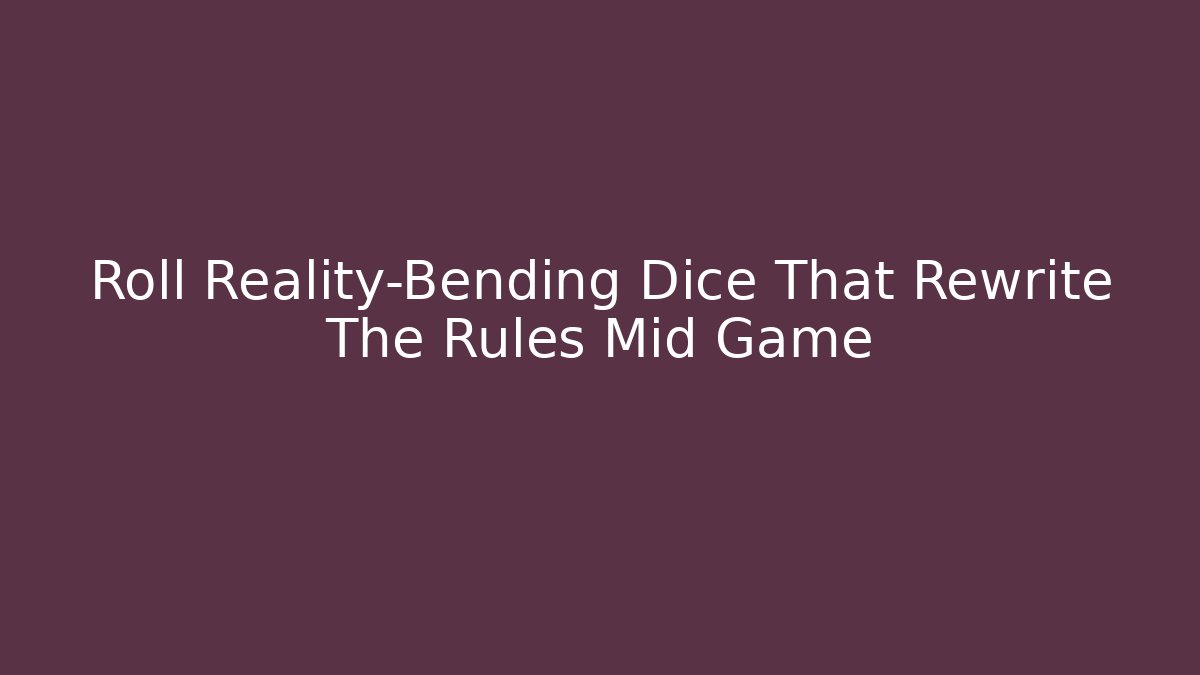Roll Reality-Bending Dice That Rewrite The Rules Mid Game