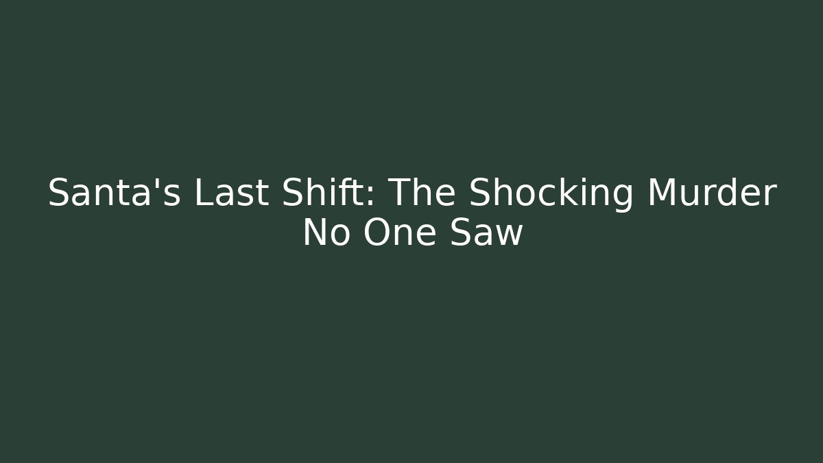 Santa's Last Shift: The Shocking Murder No One Saw - Celivion