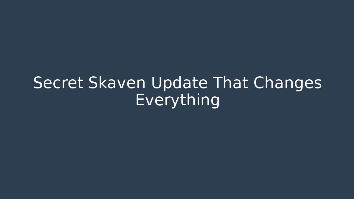 Secret Skaven Update That Changes Everything - Celivion