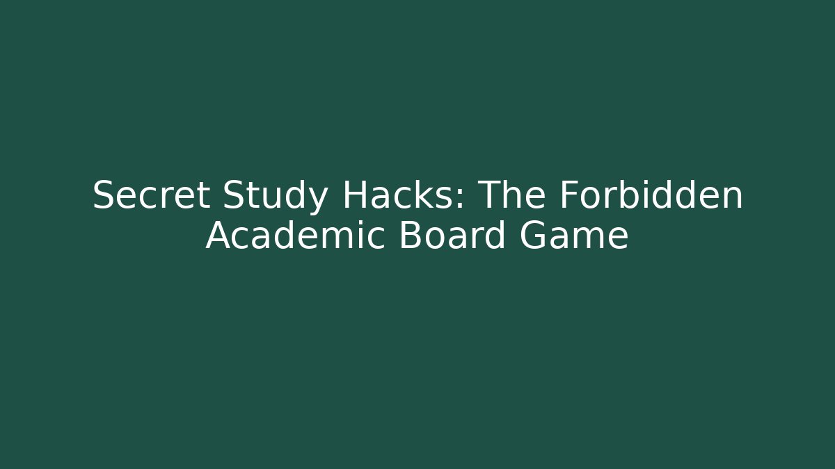 Secret Study Hacks: The Forbidden Academic Board Game