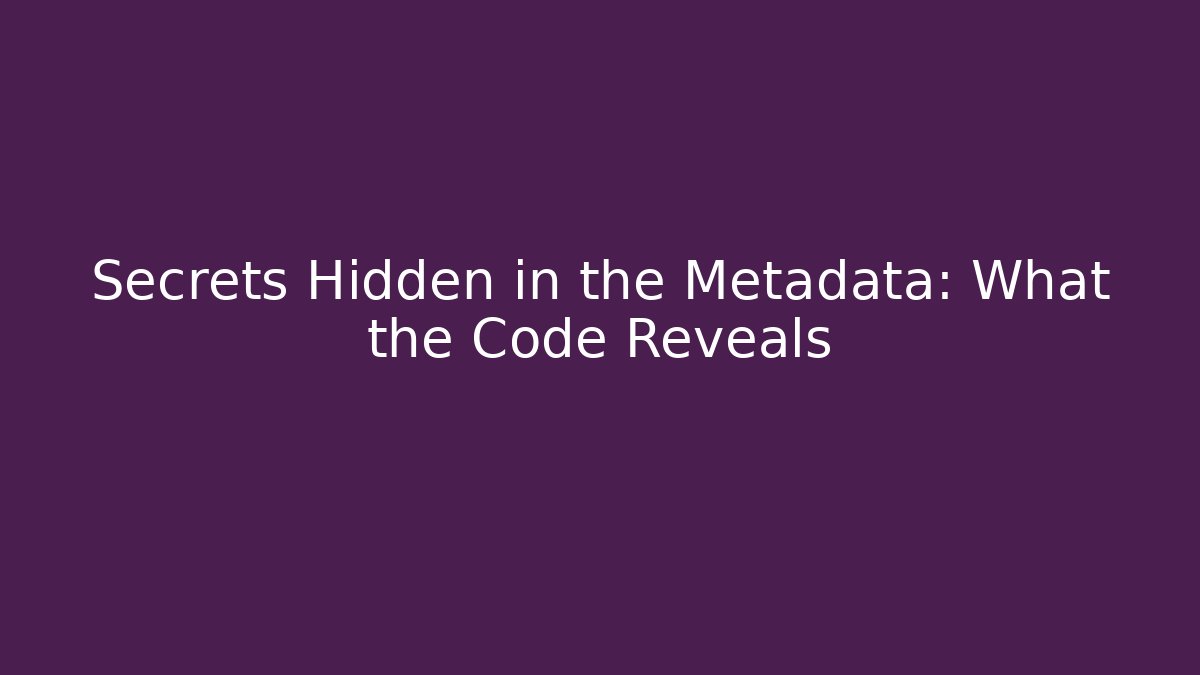 Secrets Hidden in the Metadata: What the Code Reveals