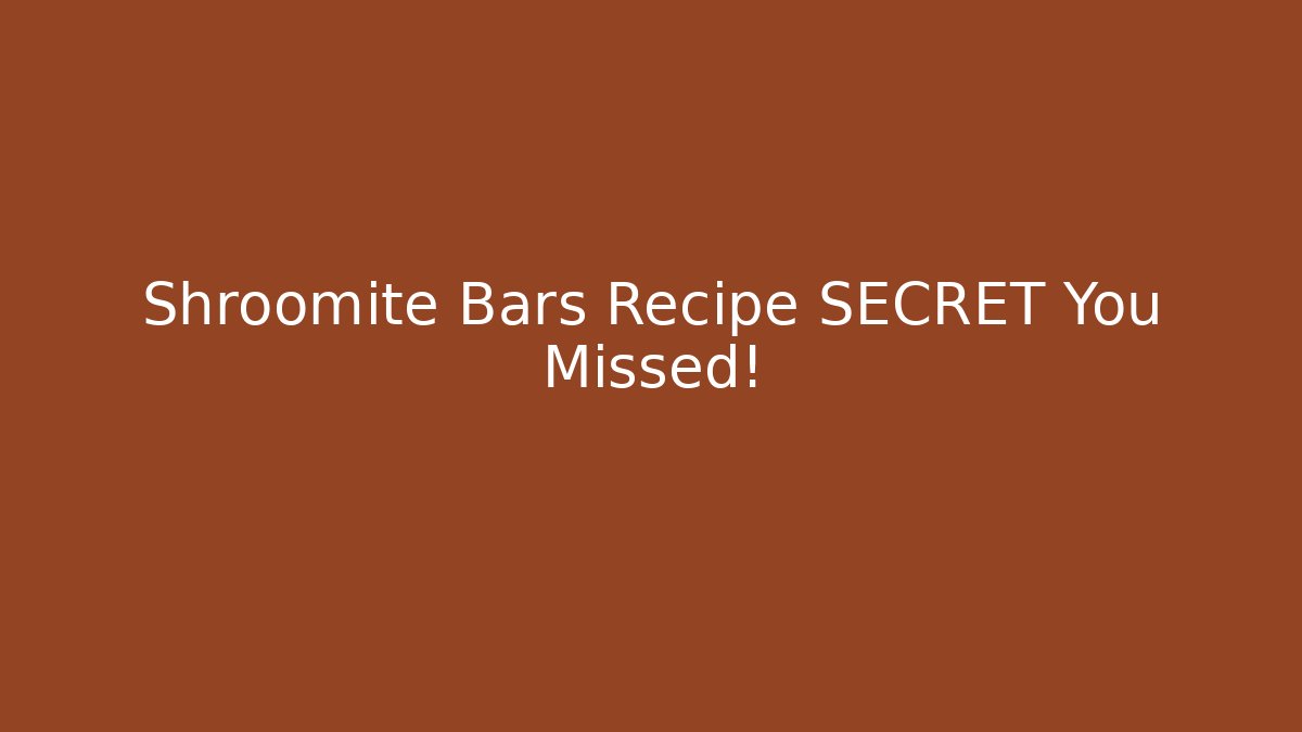 Shroomite Bars Recipe SECRET You Missed!