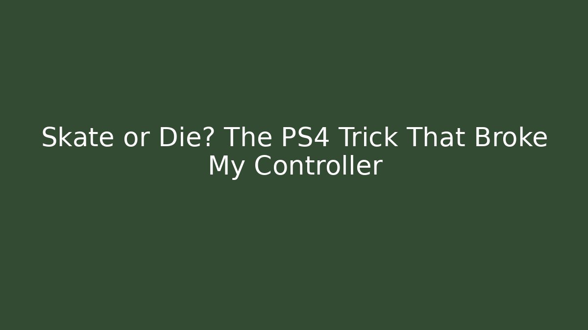 Skate or Die? The PS4 Trick That Broke My Controller