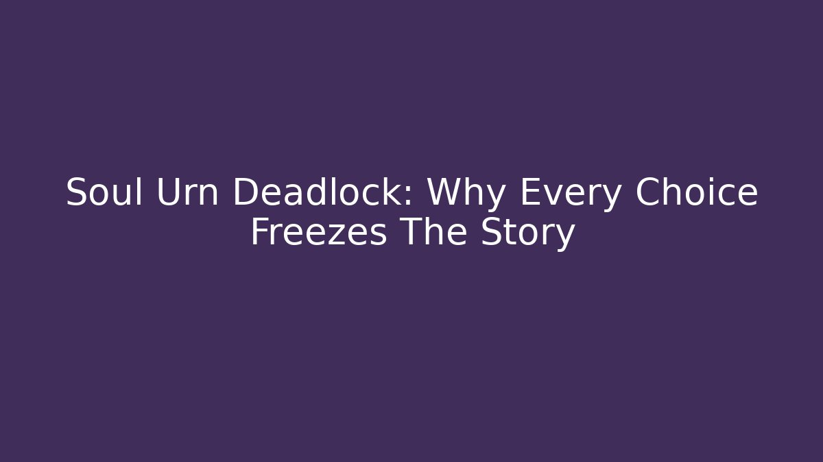 Soul Urn Deadlock: Why Every Choice Freezes The Story