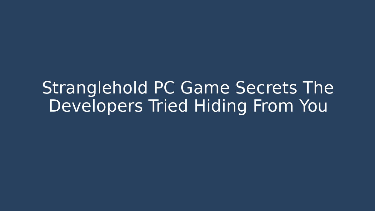 Stranglehold PC Game Secrets The Developers Tried Hiding From You - Celivion