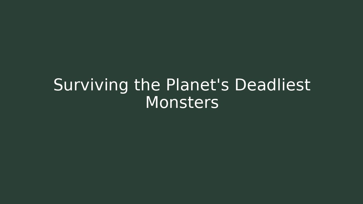 Surviving the Planet's Deadliest Monsters - Celivion