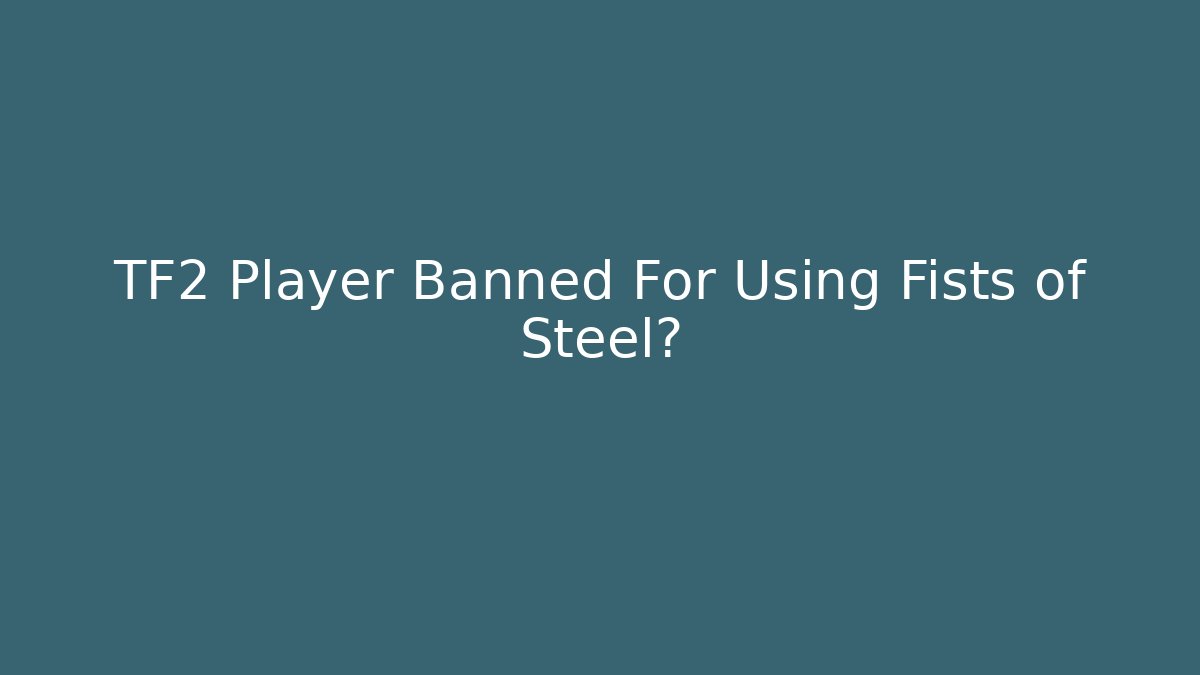TF2 Player Banned For Using Fists of Steel?