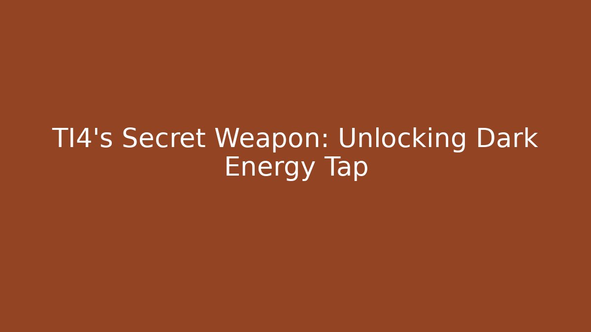 TI4’s Secret Weapon: Unlocking Dark Energy Tap - Celivion