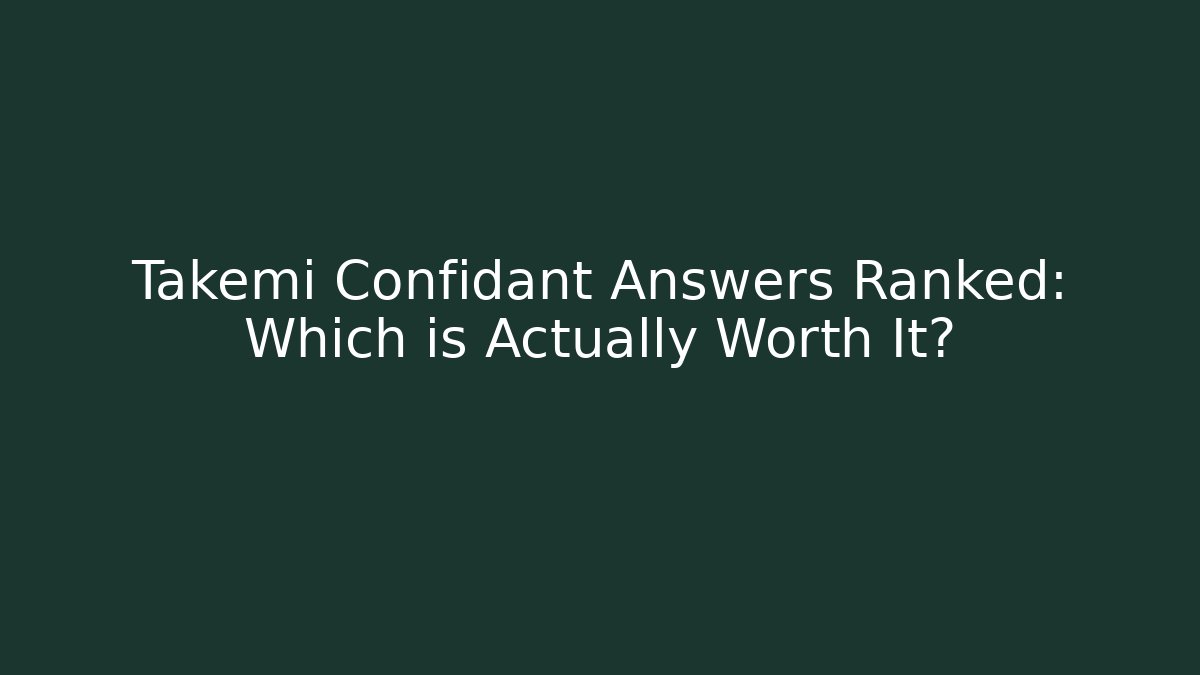 Takemi Confidant Answers Ranked: Which is Actually Worth It?