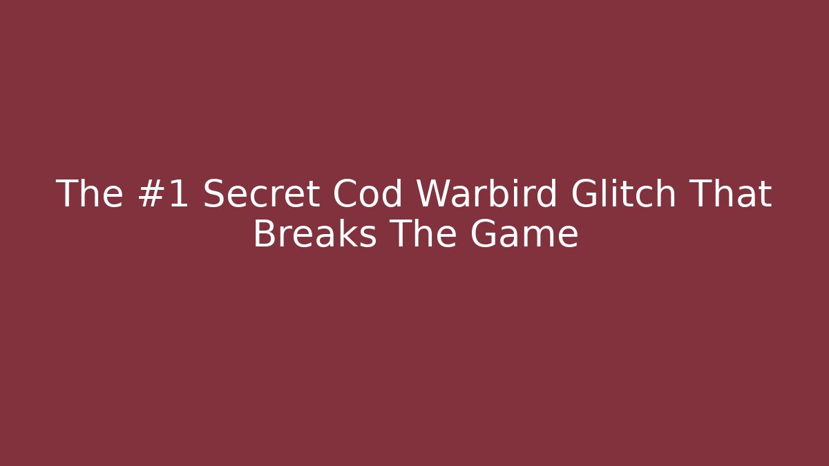The #1 Secret Cod Warbird Glitch That Breaks The Game
