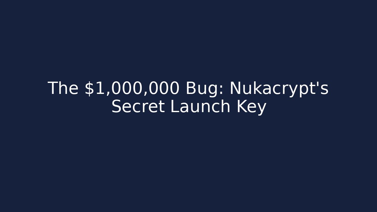 The $1,000,000 Bug: Nukacrypt's Secret Launch Key