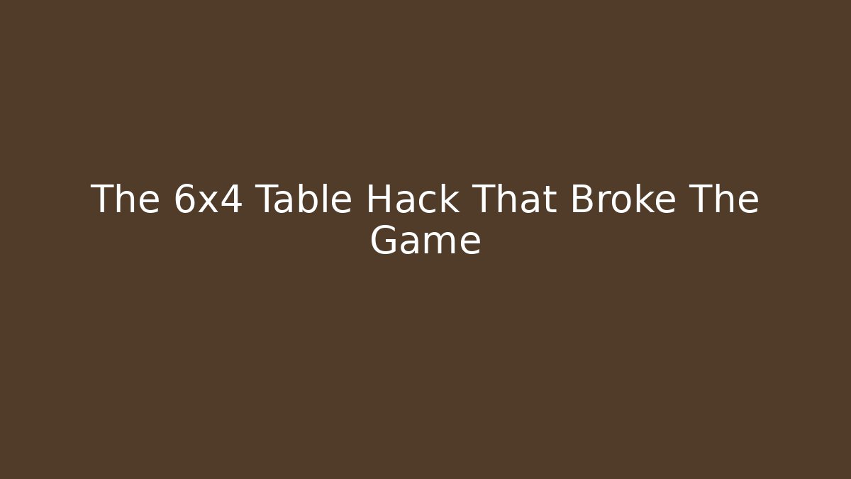 The 6x4 Table Hack That Broke The Game - Celivion