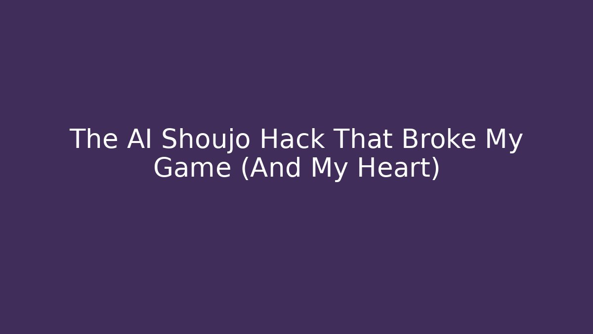 The AI Shoujo Hack That Broke My Game (And My Heart)
