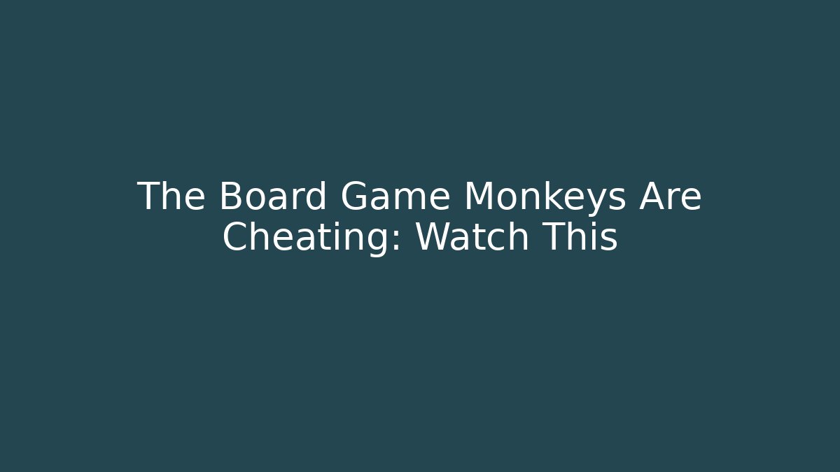 The Board Game Monkeys Are Cheating: Watch This