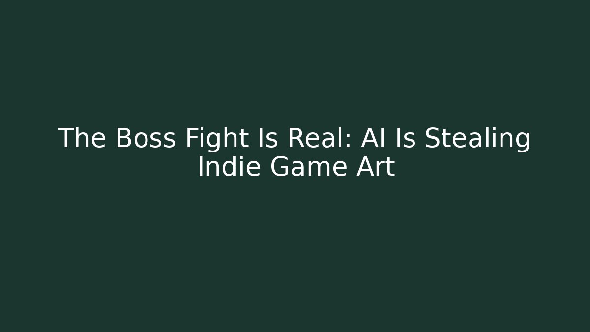 The Boss Fight Is Real: AI Is Stealing Indie Game Art