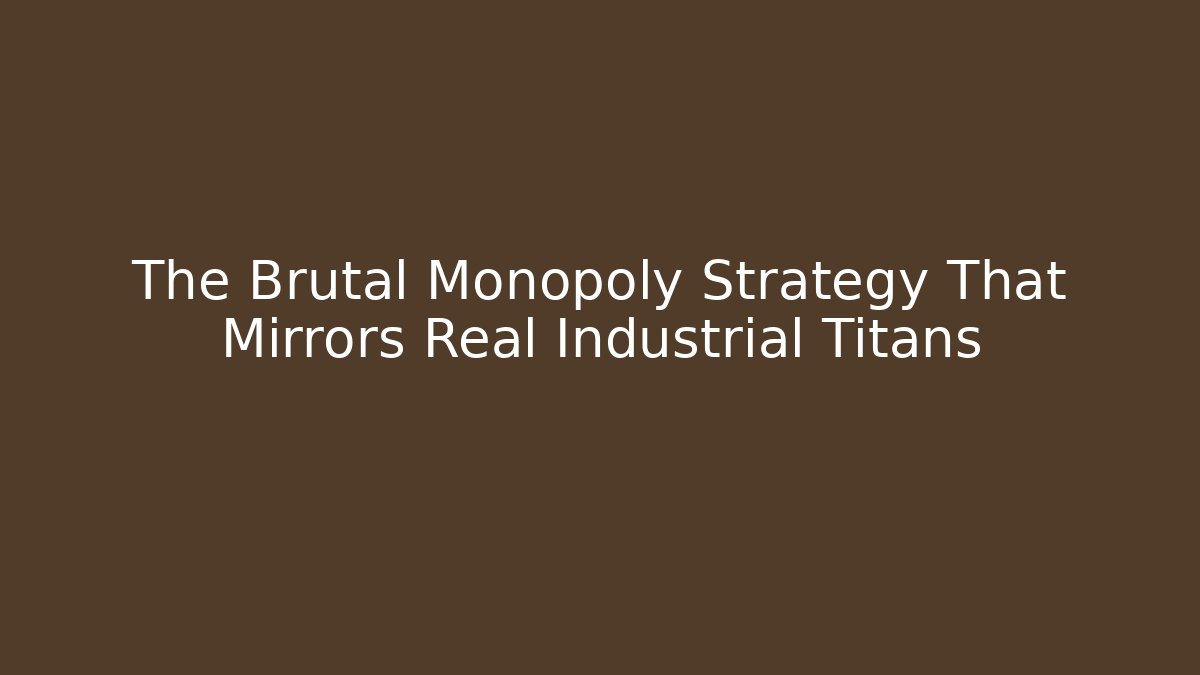 The Brutal Monopoly Strategy That Mirrors Real Industrial Titans