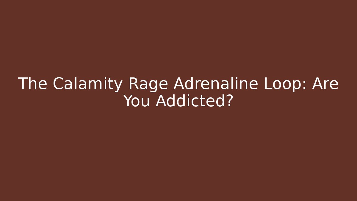 The Calamity Rage Adrenaline Loop: Are You Addicted?