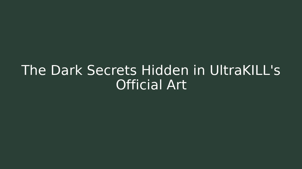 The Dark Secrets Hidden in UltraKILL's Official Art
