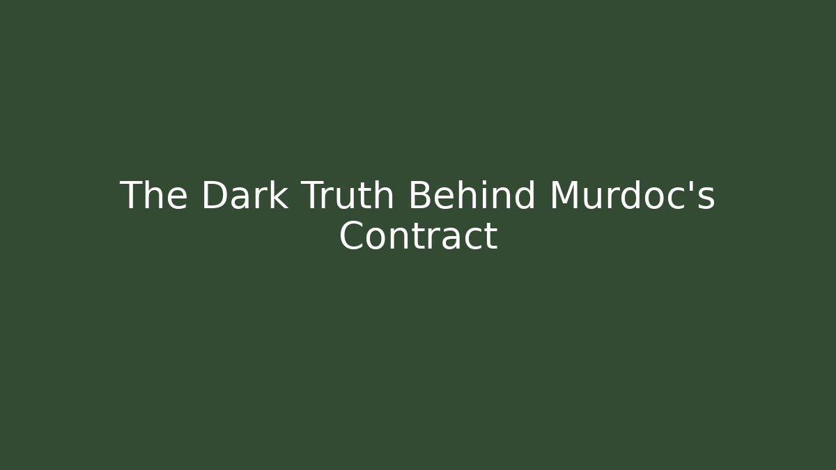 The Dark Truth Behind Murdoc's Contract