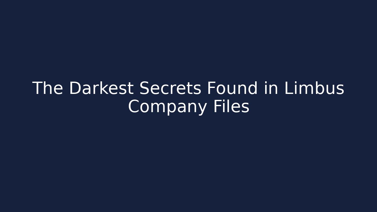 The Darkest Secrets Found in Limbus Company Files