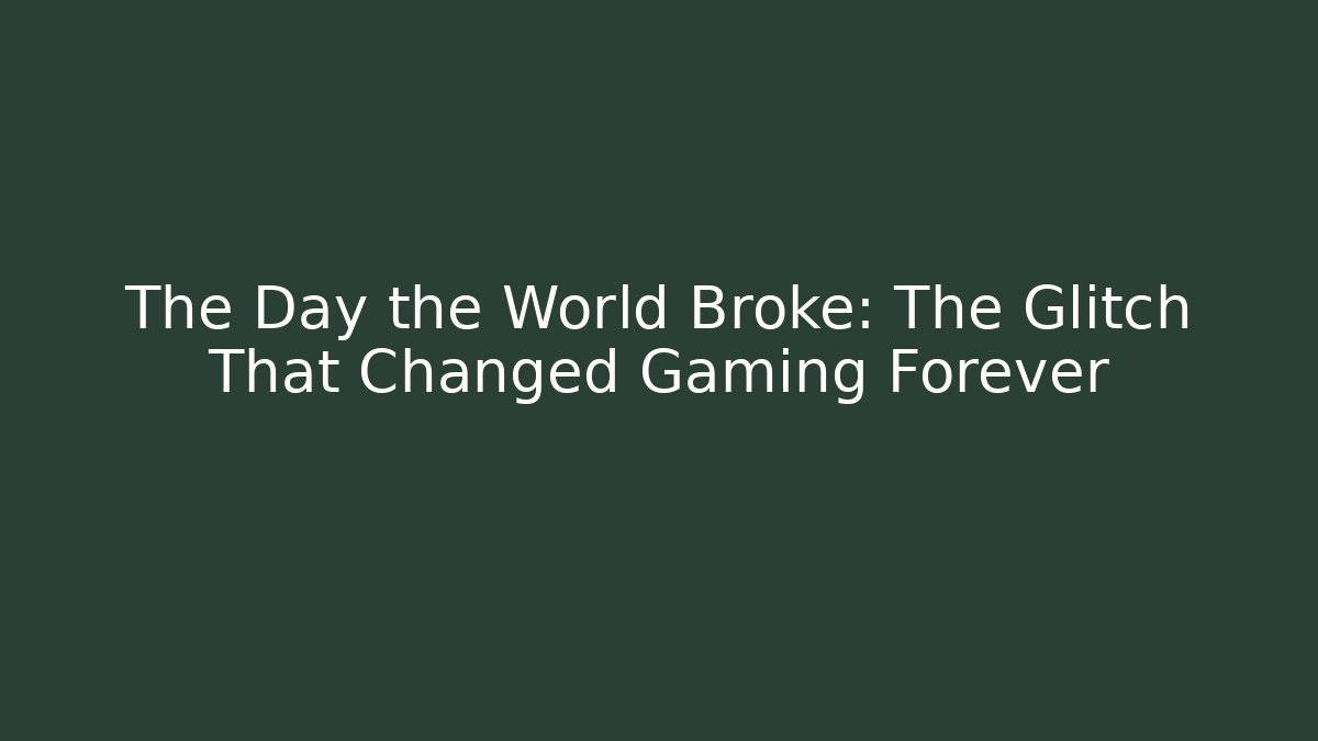 The Day the World Broke: The Glitch That Changed Gaming Forever