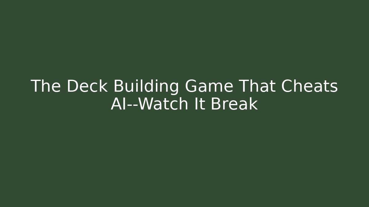 The Deck Building Game That Cheats AI—Watch It Break