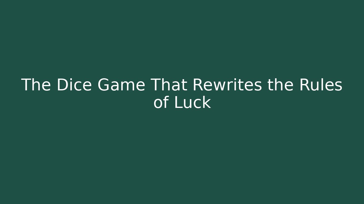 The Dice Game That Rewrites the Rules of Luck