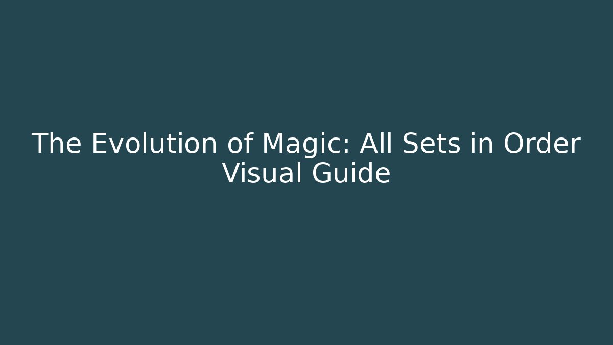 The Evolution of Magic: All Sets in Order Visual Guide